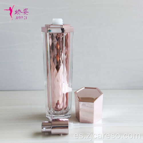 Forma botella de loción cosmética con superficie de diamante interior